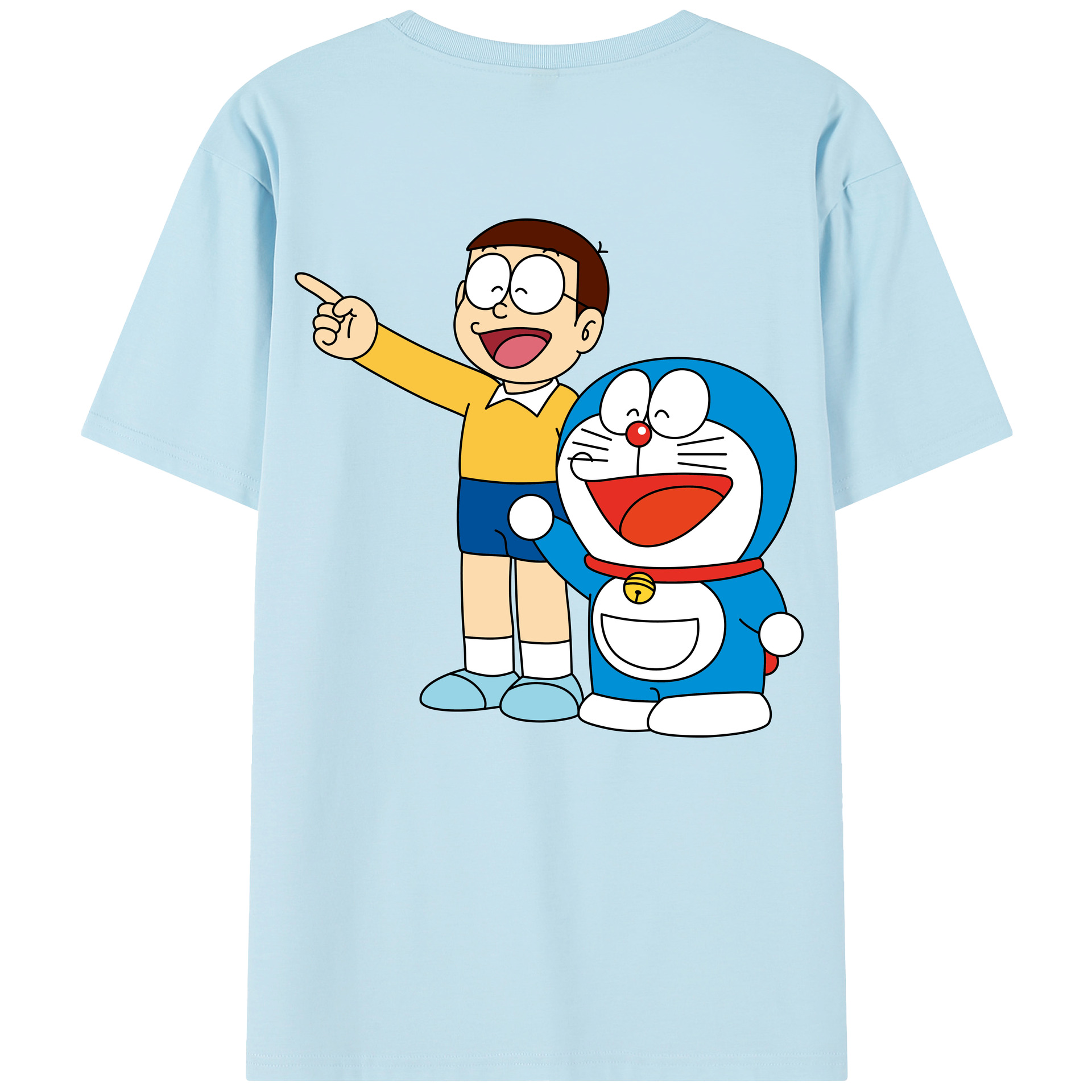 （画像用） ドラえもん 野比 のび太 Doraemon Nobita Nobi 綿100％半袖Tシャツ（背面プリント）